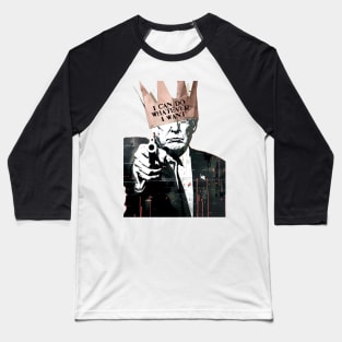 Donald Trump: King Trump on a light (Knocked Out) background Baseball T-Shirt
